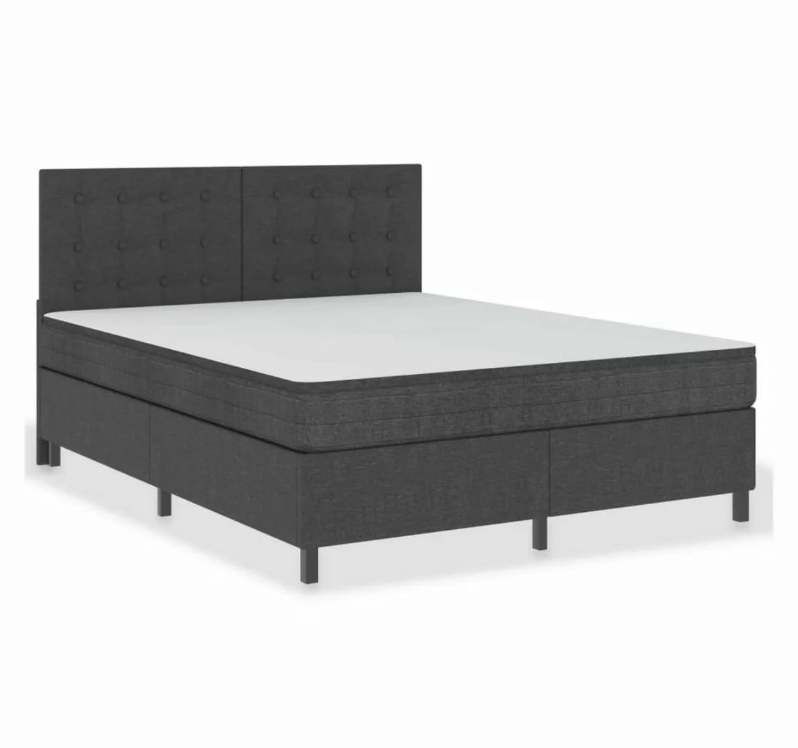 vidaXL Boxspringbett Boxspringbett Dunkelgrau Stoff 180x200 cm Doppelbett B günstig online kaufen