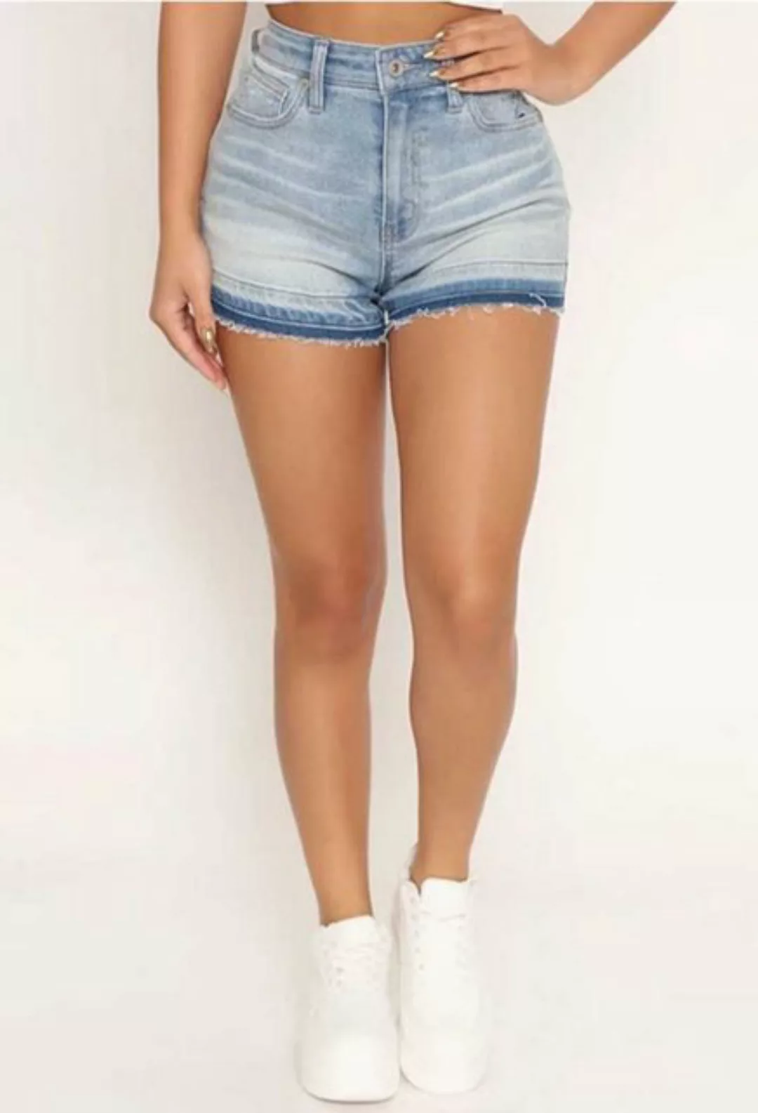 SEGUEN Jeansshorts Gefranste Denim-Shorts für Frauen (Bequeme gewaschene vi günstig online kaufen