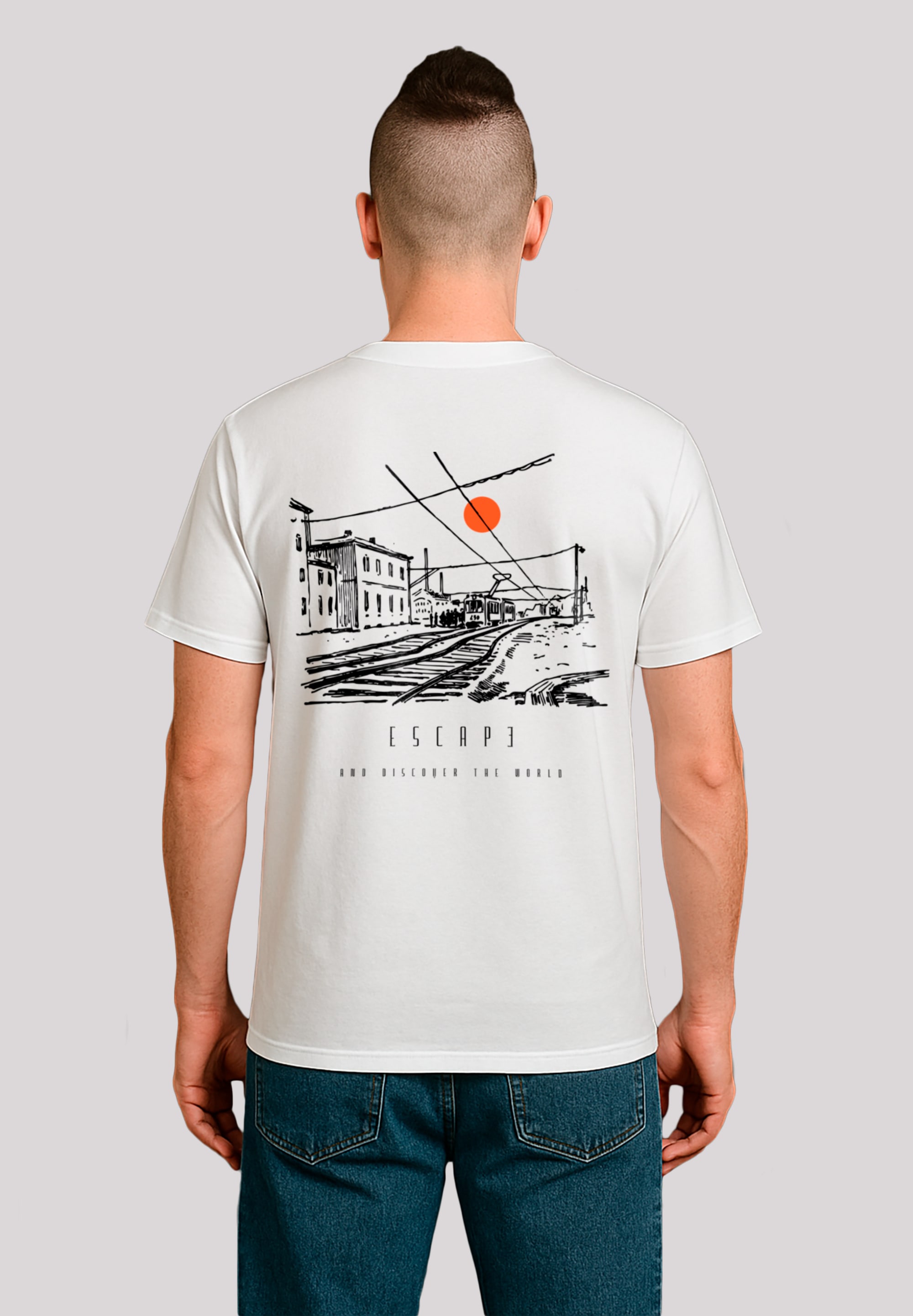 F4NT4STIC T-Shirt "Escape Discover the World Town Train Station", Premium Q günstig online kaufen