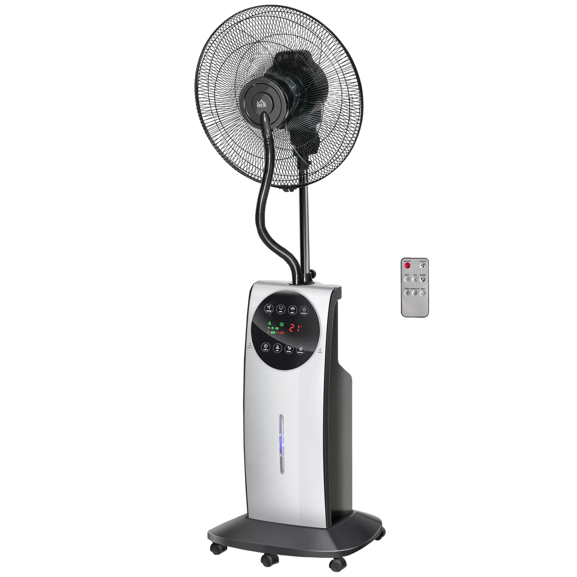 HOMCOM Standventilator mit Sprühnebel 90W Kühlventilator 3 Luftmodi 31L Was günstig online kaufen