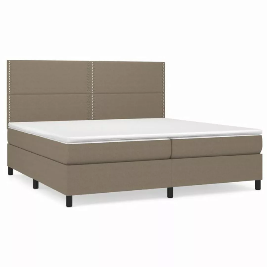 vidaXL Boxspringbett Boxspringbett mit Matratze Taupe 200x200 cm Stoff Bett günstig online kaufen