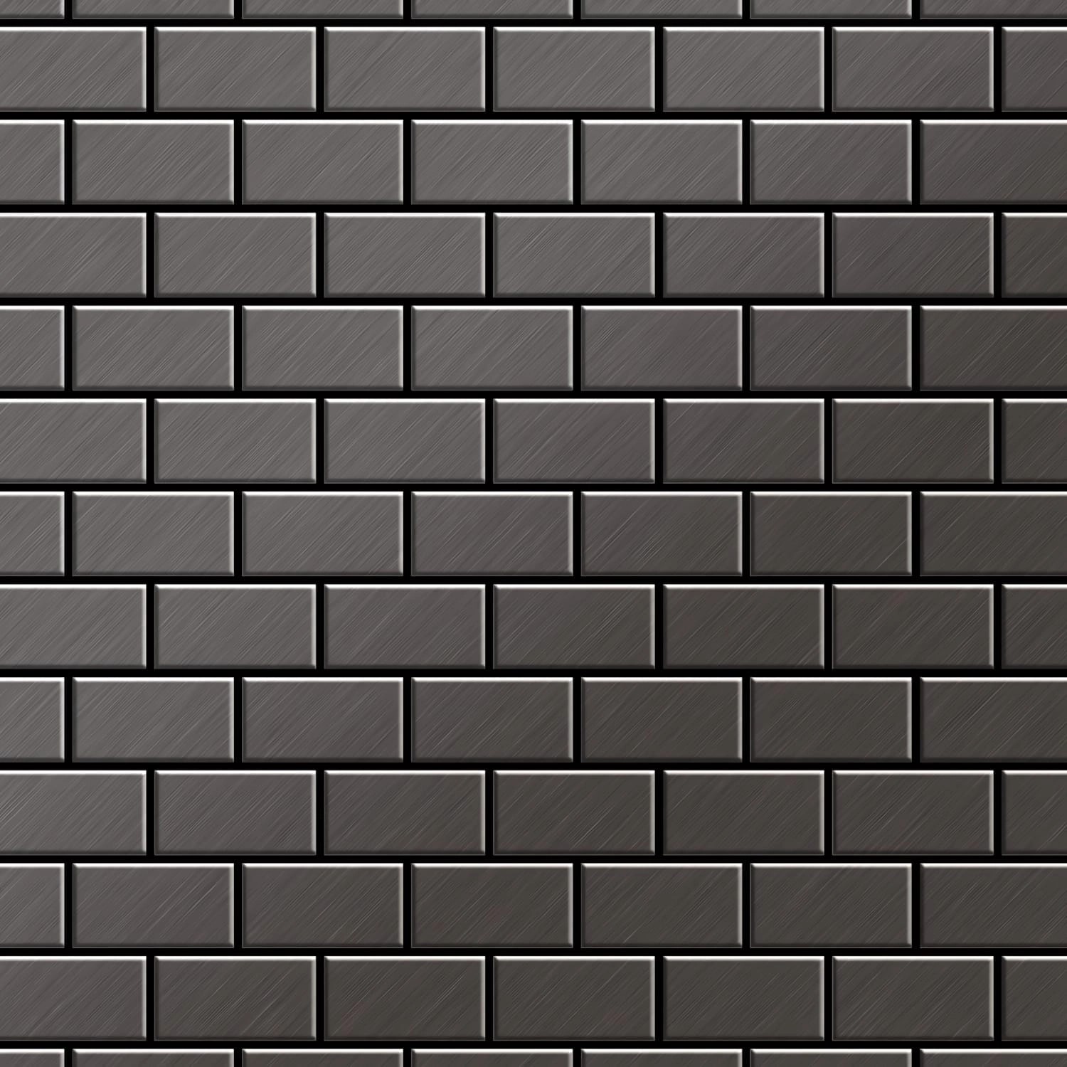 ALLOY Mosaik Fliese Massiv Metall Titan Gebürstet Dunkelgrau 1,6mm Stark Ho günstig online kaufen
