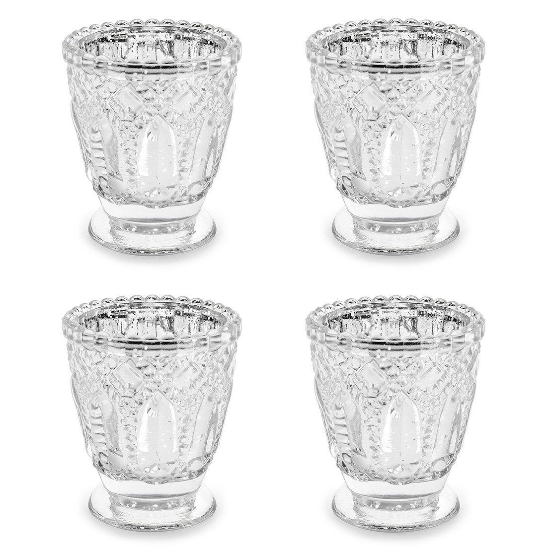 partydeco Teelichthalter, Teelichtgläser Kelch geprägte Ornamenten günstig online kaufen