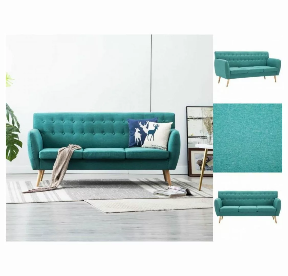 vidaXL Sofa 3-Sitzer-Sofa Stoffbezug 172x70x82 cm Grün Couch günstig online kaufen