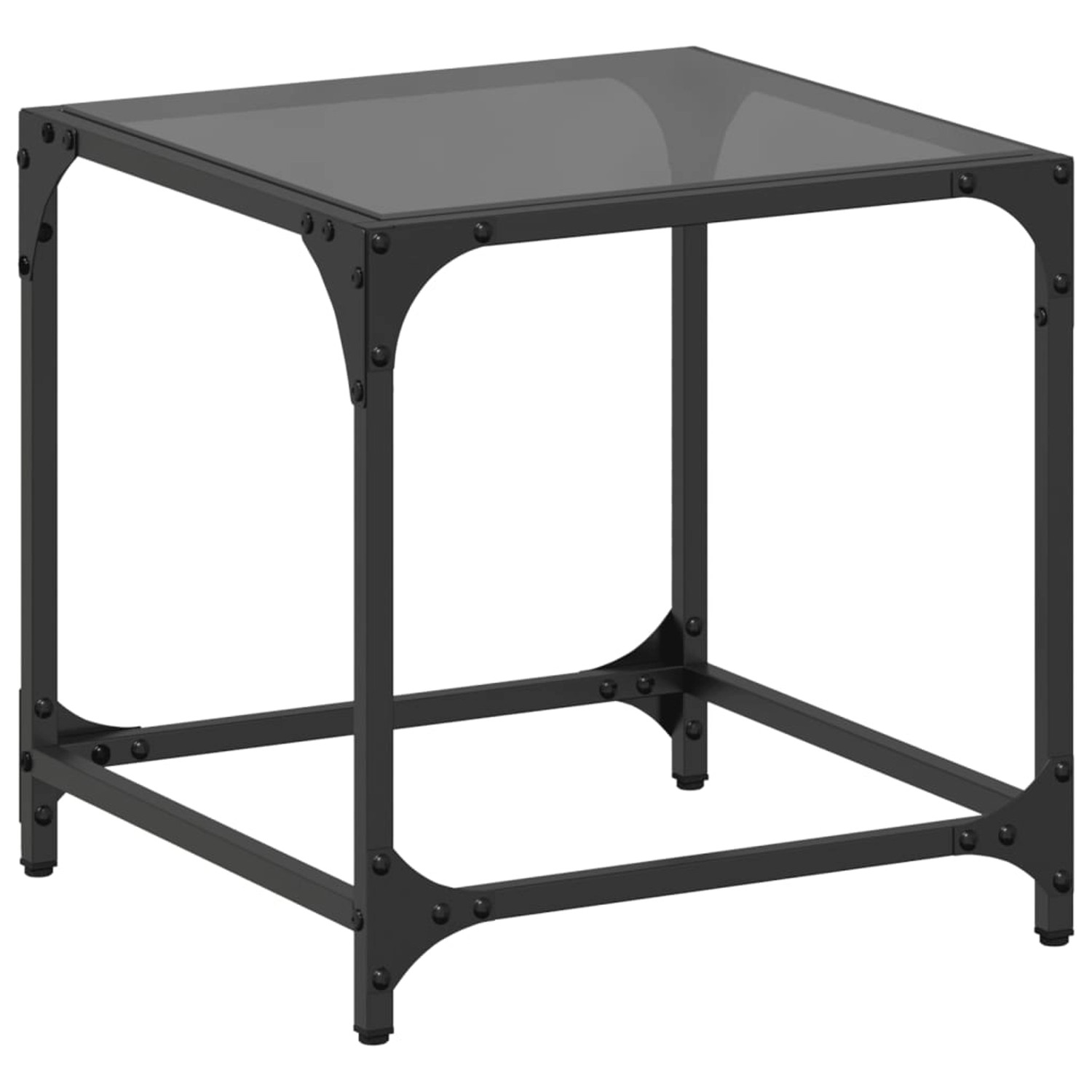 vidaXL Couchtisch mit Glasplatte Schwarz Transparent 40x40x40 cm Stahl Mode günstig online kaufen