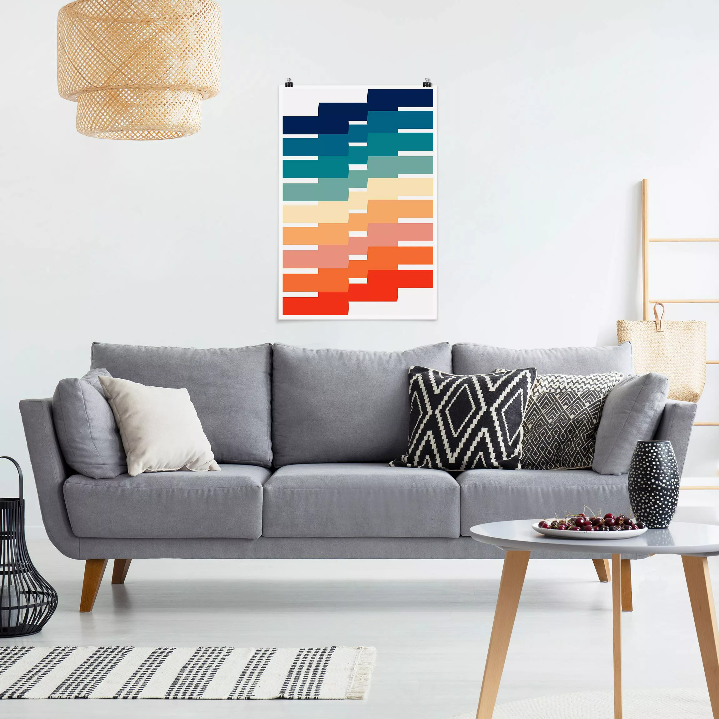 Poster Moderne Regenbogen Geometrie günstig online kaufen
