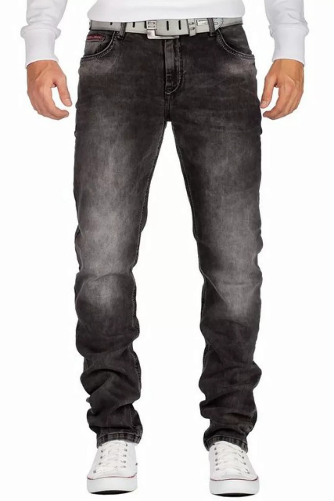 Cipo & Baxx Slim-fit-Jeans Casual Hose BA-CD533 Grau W34/L32 (1-tlg) mit lä günstig online kaufen