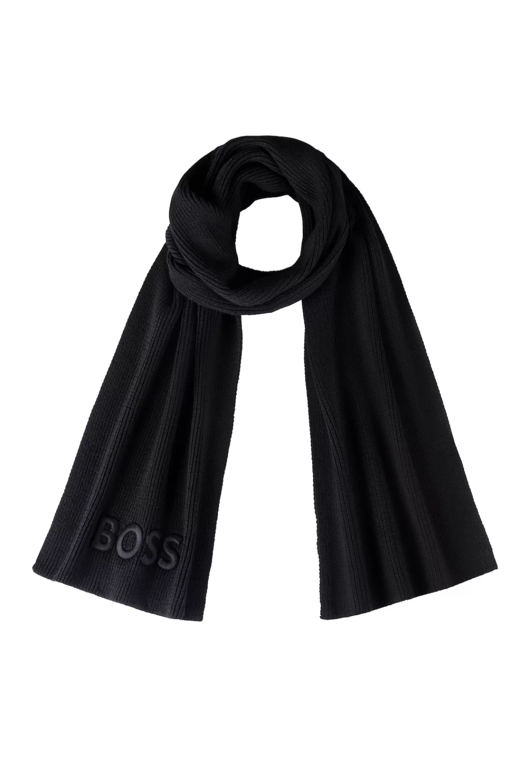 BOSS ORANGE Strickschal "Afox R Scarf", aus Rippenstrick, 3D Logostickerei günstig online kaufen