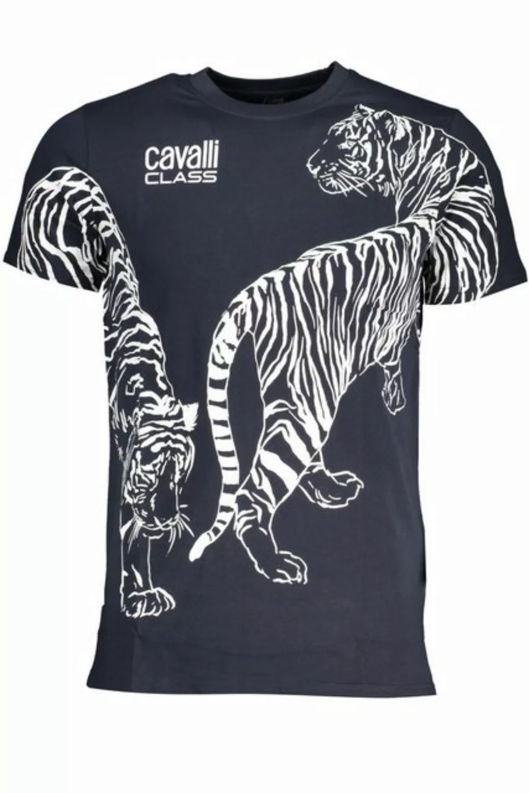 Cavalli Class T-Shirt Stilvolles Herren T-Shirt Blau mit Logo-Druck und günstig online kaufen