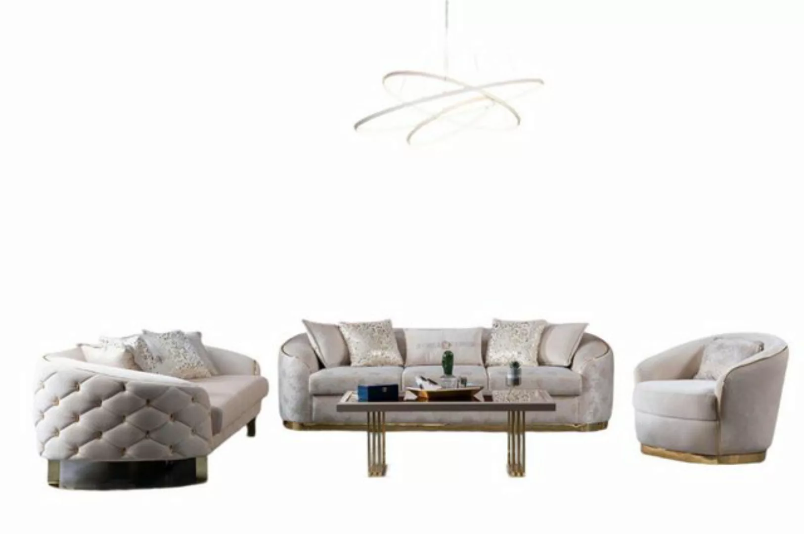JVmoebel Sofa Luxus Sofagarnitur Hotel Einrichtung Couch Set Polster Möbel günstig online kaufen