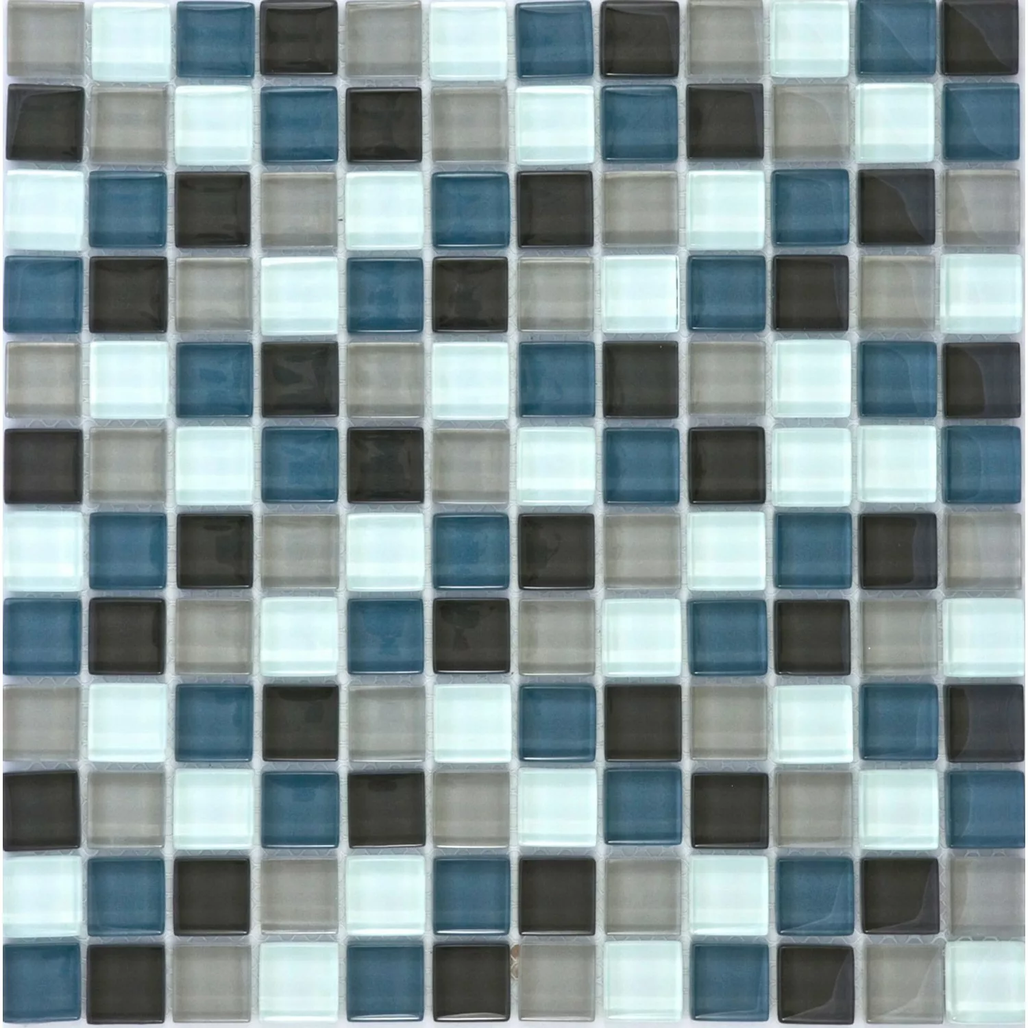 Mosaikmatte Glas Grau Blau Weiß Mix 30 cm x 30 cm günstig online kaufen
