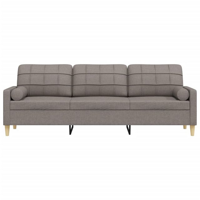 vidaXL Sofa Sofa 3-Sitzer mit Zierkissen Taupe 210 cm Stoff günstig online kaufen