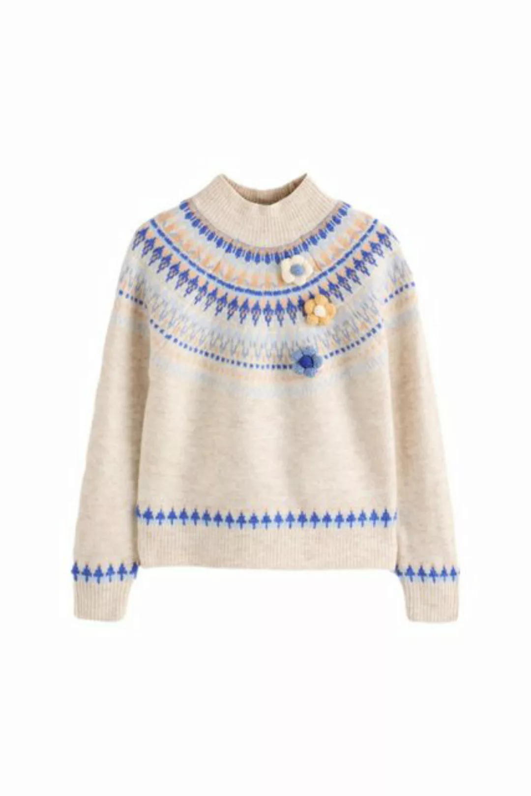 Next Rundhalspullover Pullover mit Fairisle-Muster (1-tlg) günstig online kaufen