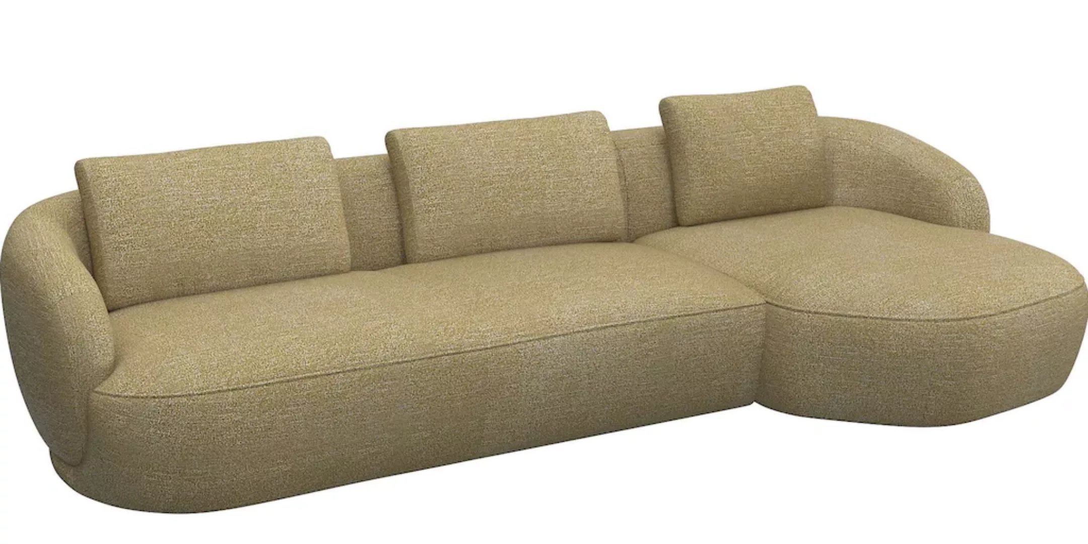 FLEXLUX Wohnlandschaft "Torino, rund, L-Form, Sofa-Ecke mit Recamiere, Long günstig online kaufen