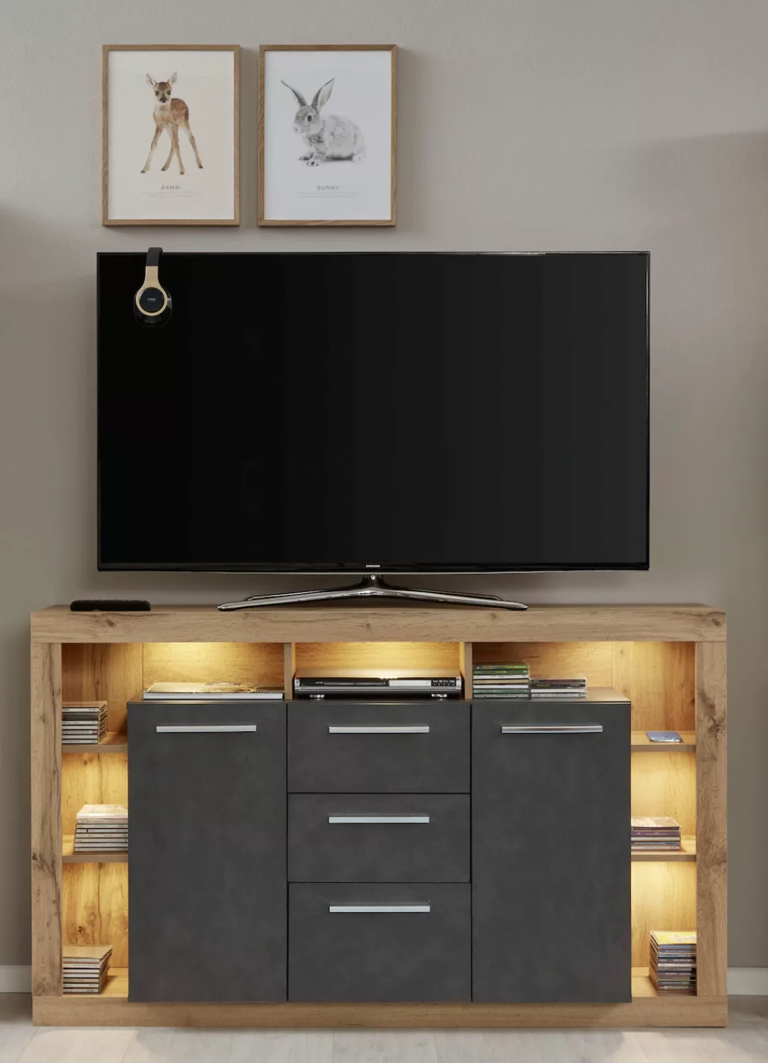 INOSIGN Sideboard "Gwendolyn", pflegeleichtes Design, Beleuchtung optional, günstig online kaufen