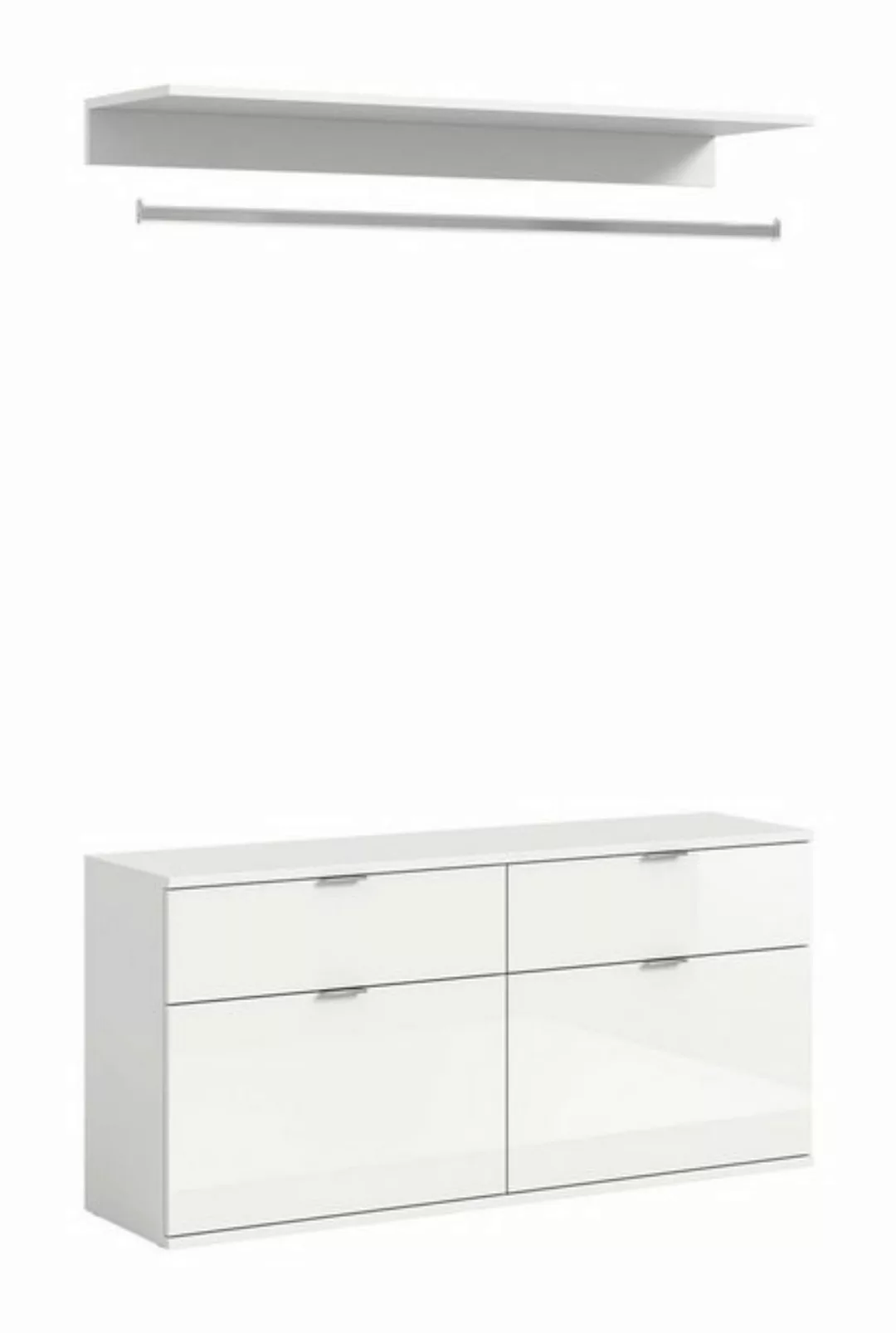 möbelvita Garderobenschrank Vision X Kommode + Garderobenstange B/H/T 121x6 günstig online kaufen