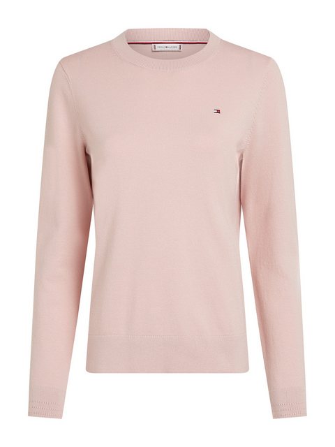 Tommy Hilfiger Rundhalspullover CO JERSEY STITCH LS C-NK SWT mit Logosticke günstig online kaufen