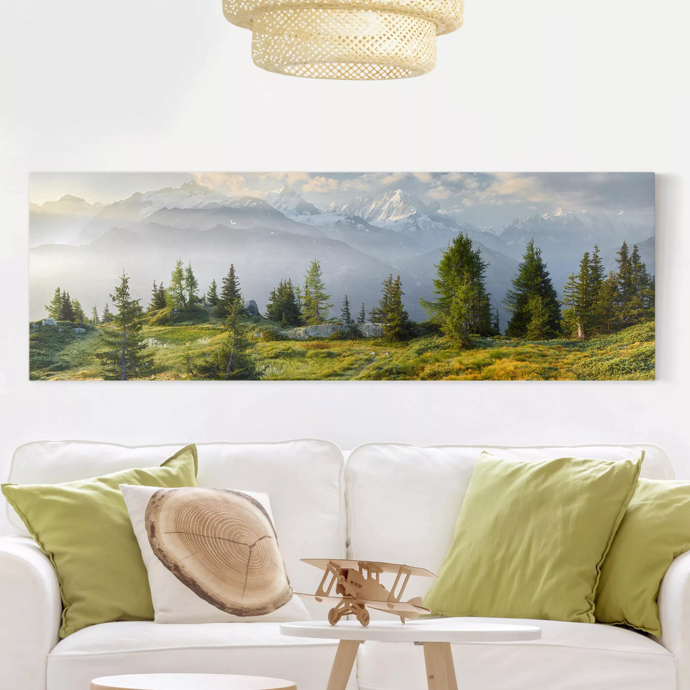 Leinwandbild Natur & Landschaft - Panorama Émosson Wallis Schweiz günstig online kaufen