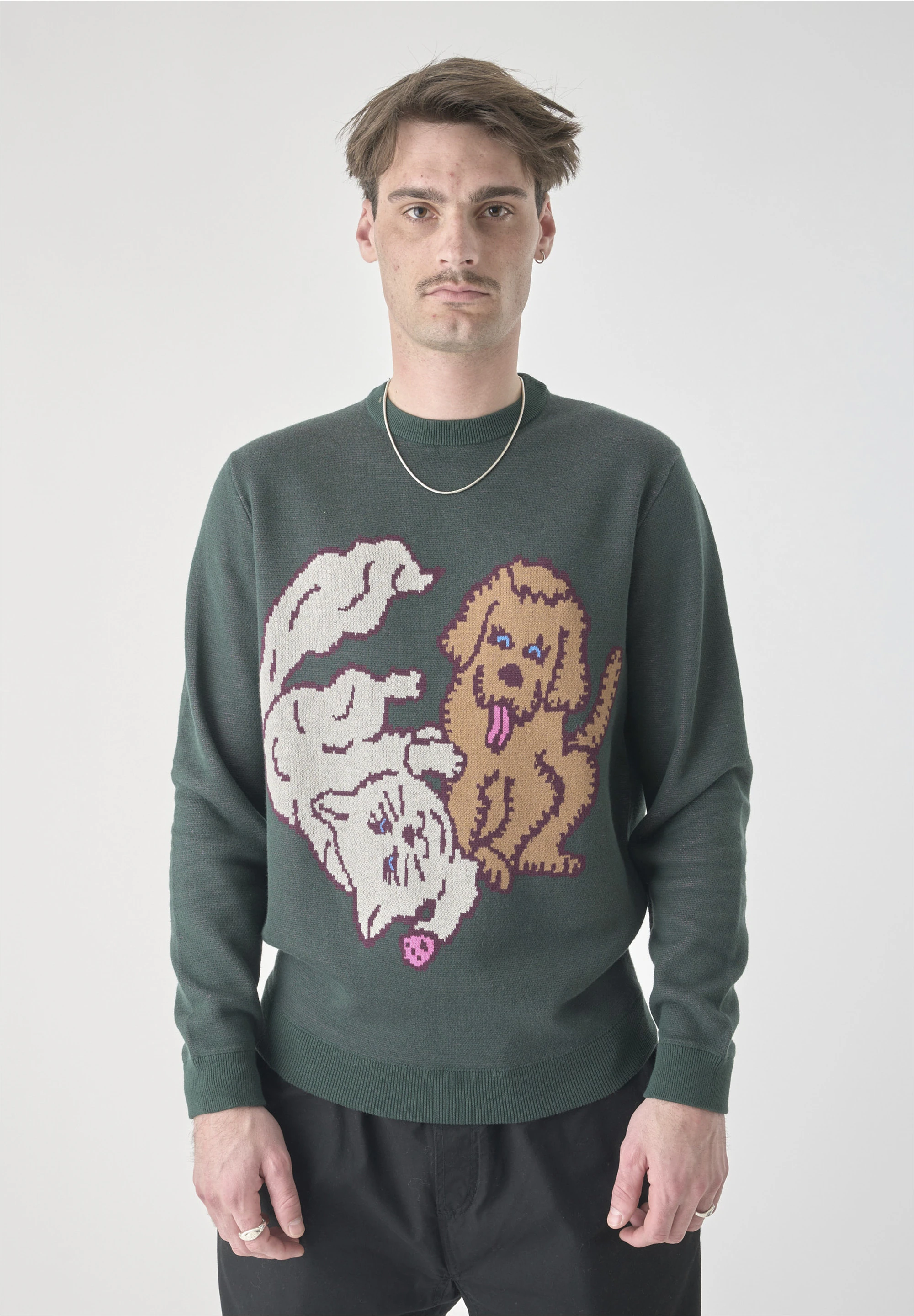 Cleptomanicx Strickpullover "Cat & Dog", mit lockerem Schnitt günstig online kaufen