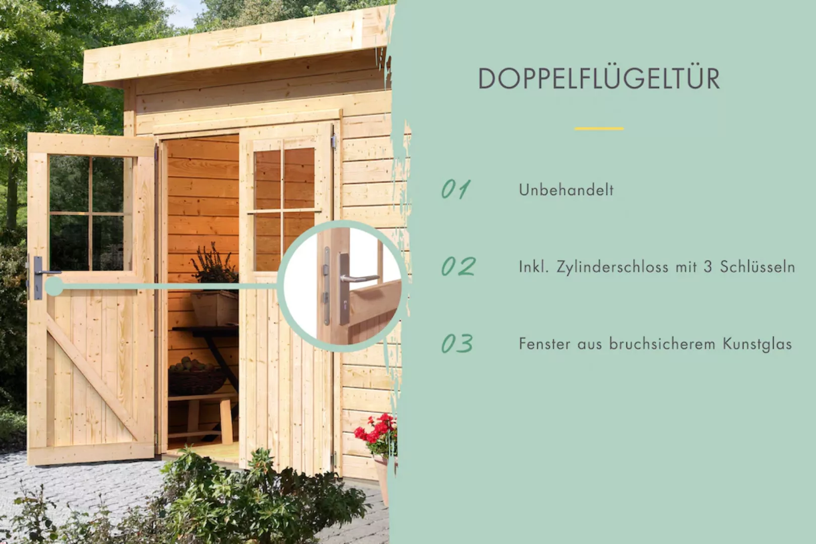 Karibu Gartenhaus ""Fintel 5" naturbelassen", aus hochwertiger nordischer F günstig online kaufen