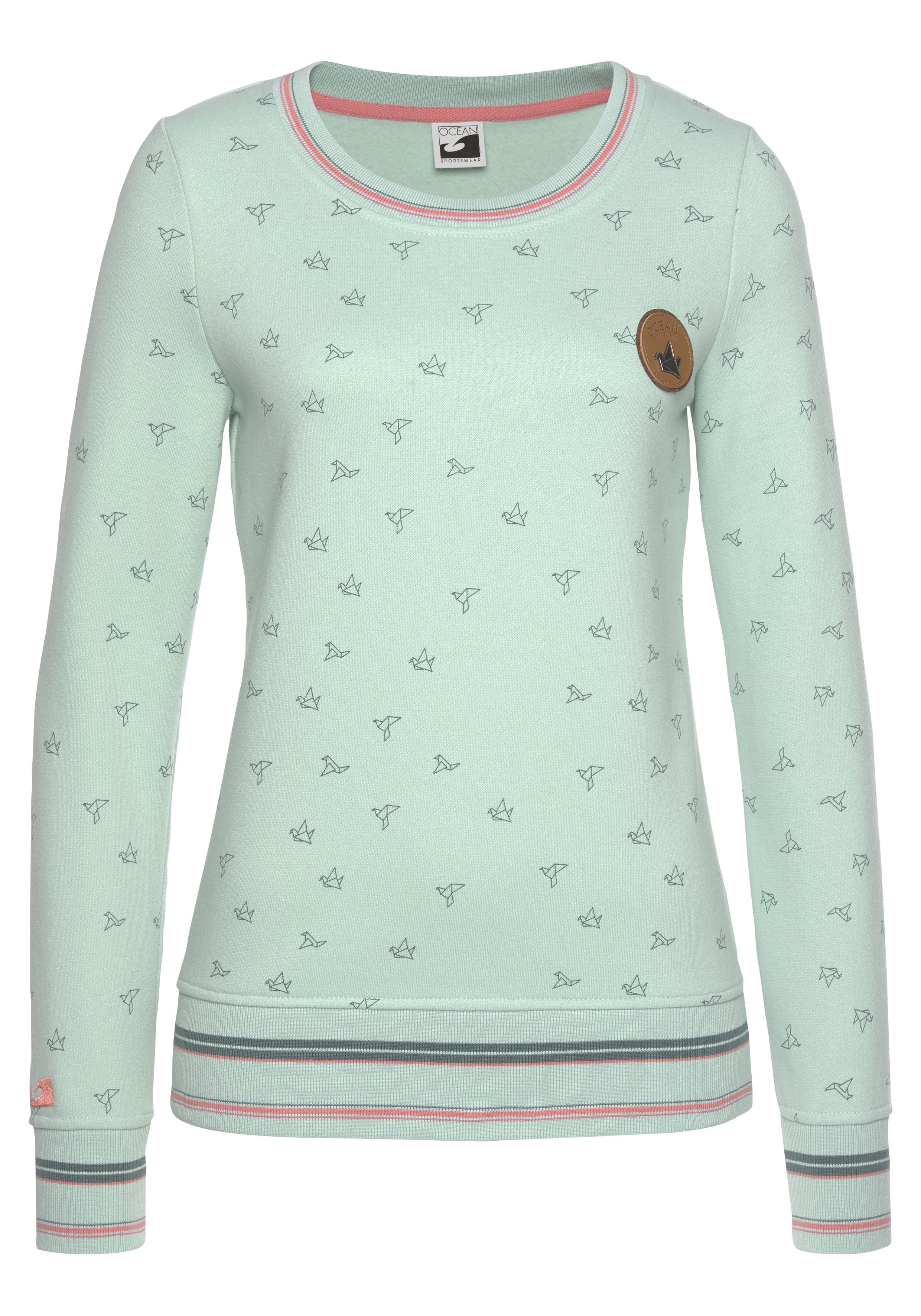 Ocean Sportswear Sweatshirt mit Lederimitatbadge günstig online kaufen