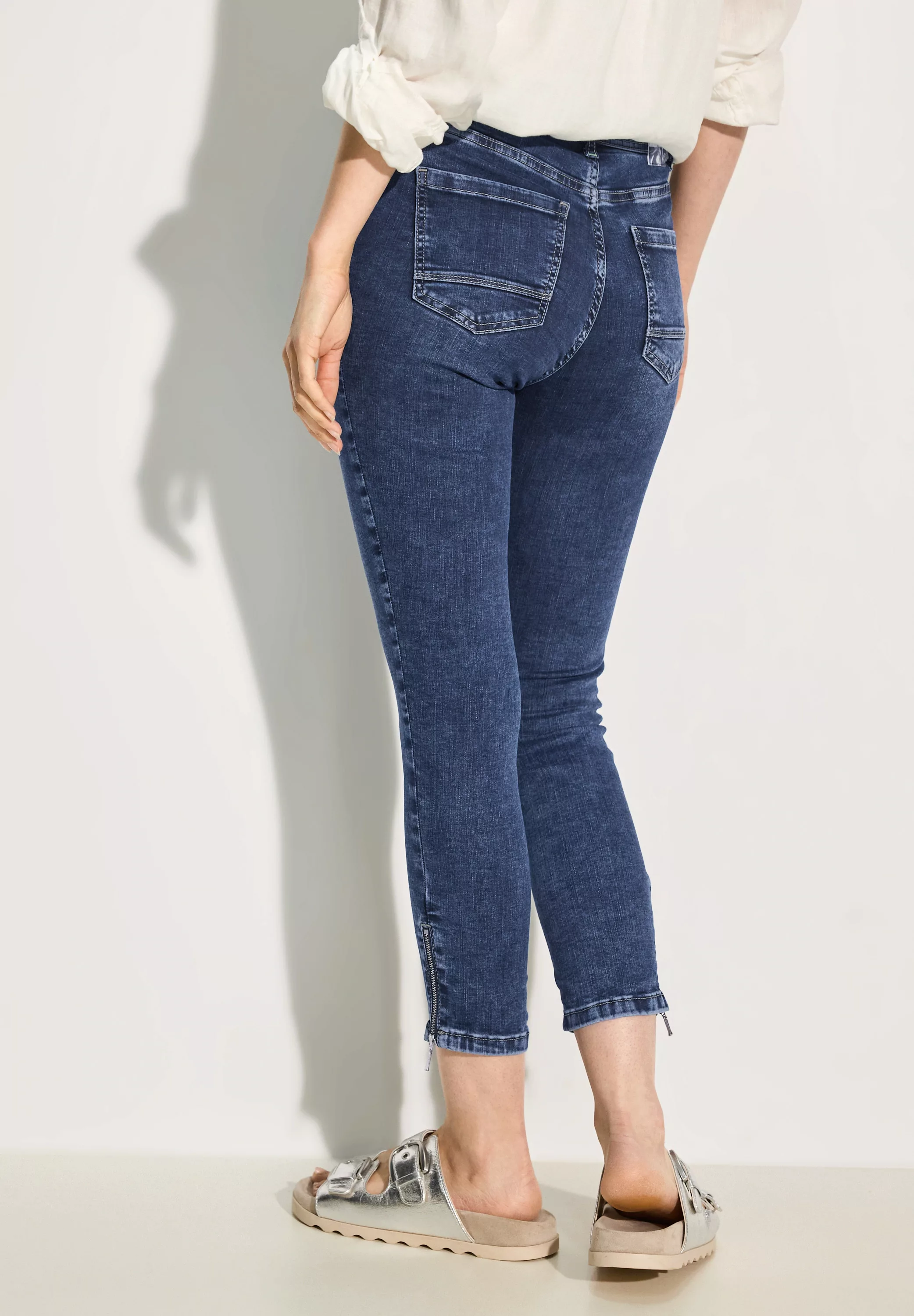 Cecil Slim-fit-Jeans Vicky mit Reißverschluss am Hosenbein günstig online kaufen