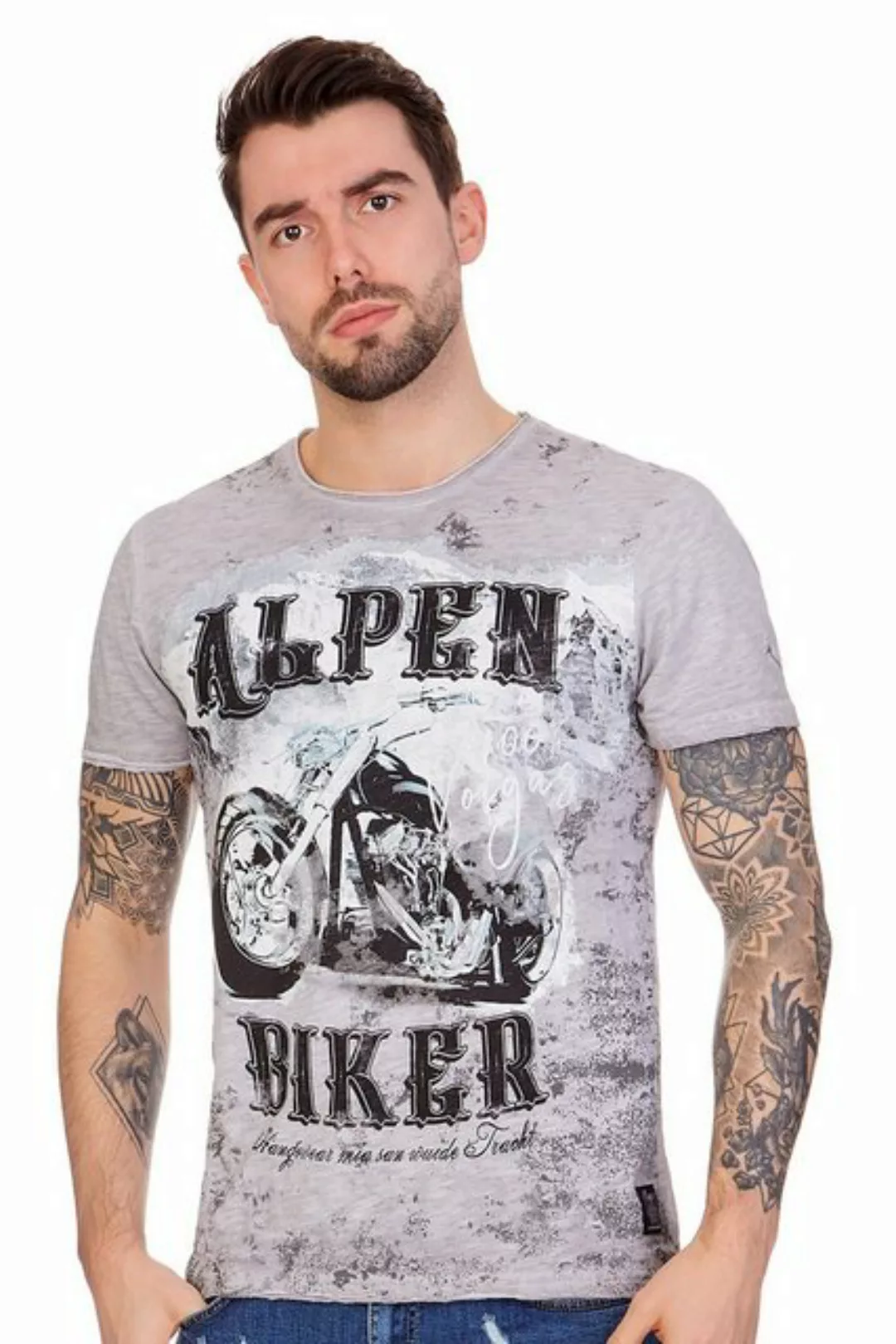 Hangowear Trachtenshirt Trachtenshirt Herren - CLINT - grau günstig online kaufen