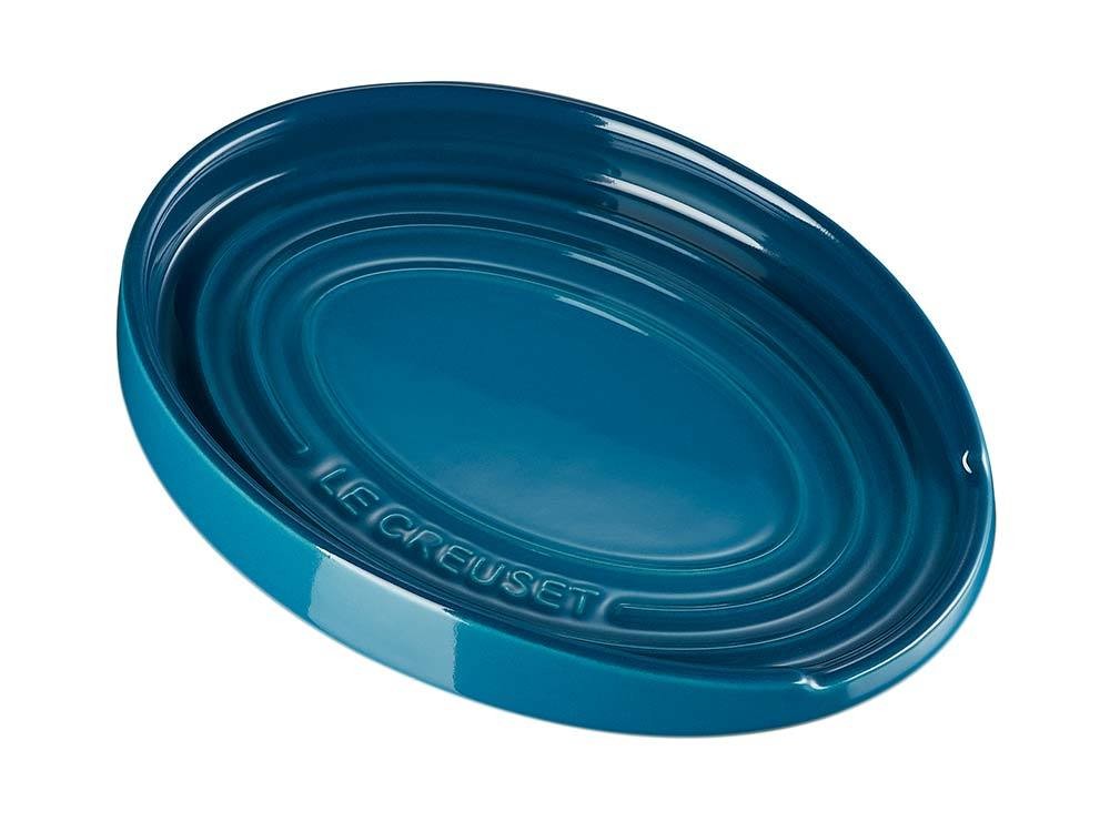 Le Creuset Kochlöffelablage Oval Kochlöffelhalter Steinzeug Deep Teal Petro günstig online kaufen