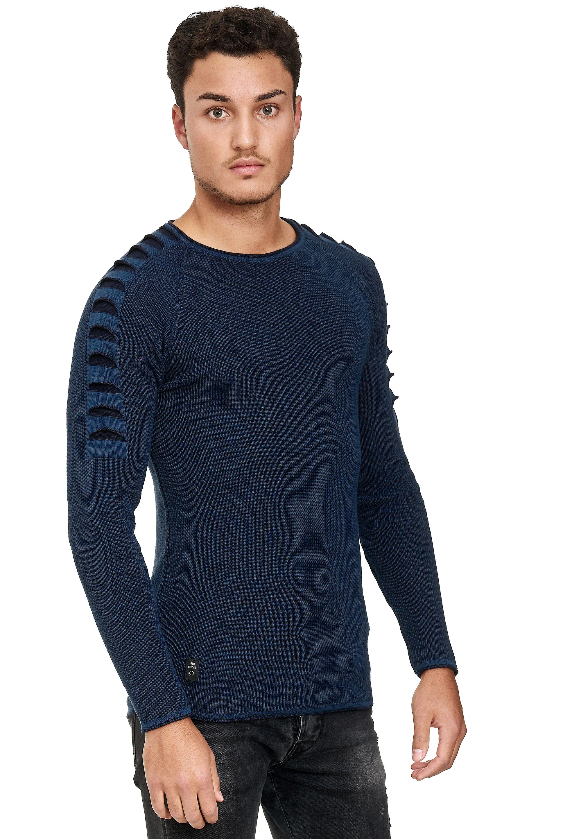 RedBridge Strickpullover "Shark Gills", mit coolen Rissen in den Ärmeln günstig online kaufen