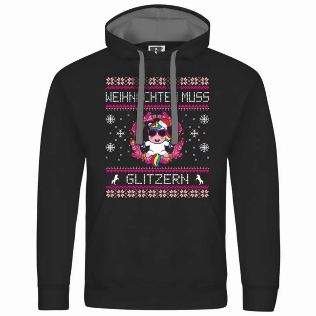 deinshirt Kapuzenpullover Herren Kapuzenpullover Weihnachten muss glitzern günstig online kaufen