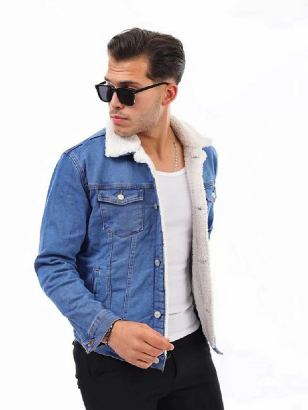 Megaman Jeans Jeansjacke Jeans Sweatjacke Herren Übergangsjacke Denim Gefüt günstig online kaufen