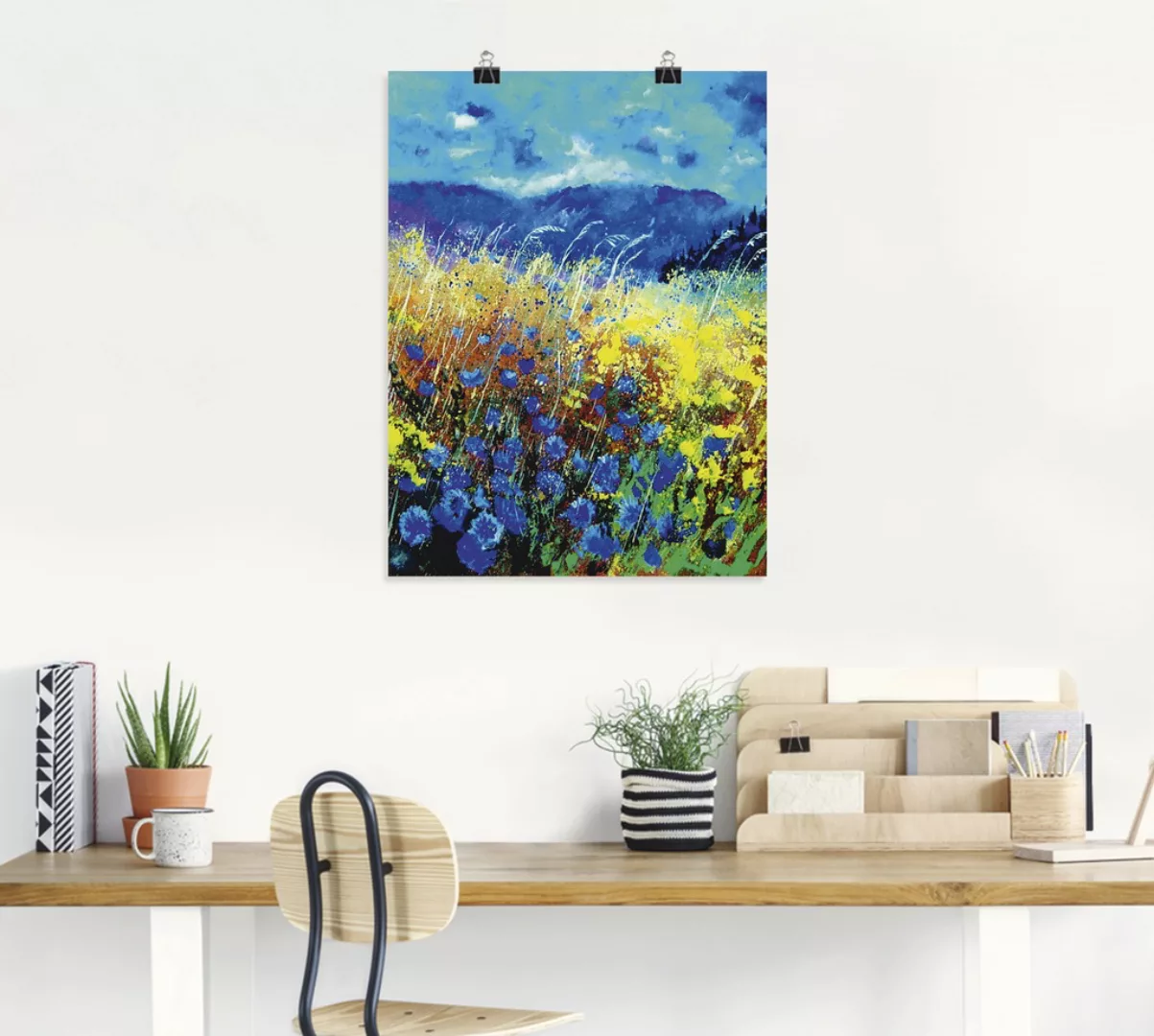 Artland Poster »Blaue wilde Blumen«, Blumenwiese, (1 St.), als Alubild, Lei günstig online kaufen