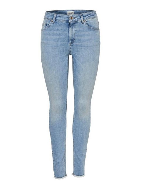 Only Damen Jeans ONLBLUSH LIFE MID SK RAW AK REA306 - Skinny Fit - Blau Lig günstig online kaufen