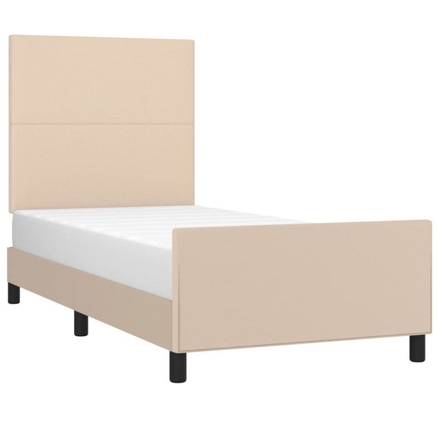 vidaXL Bett Bettgestell mit Kopfteil Cappuccino-Braun 100x200 cm Kunstleder günstig online kaufen