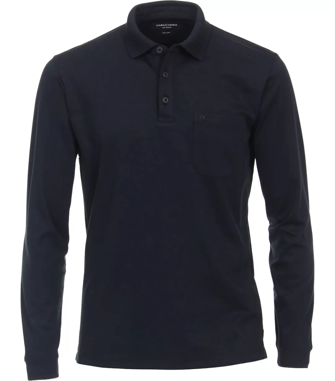 CASAMODA Langarm-Poloshirt "CASAMODA Polo-Shirt Langarm uni" günstig online kaufen