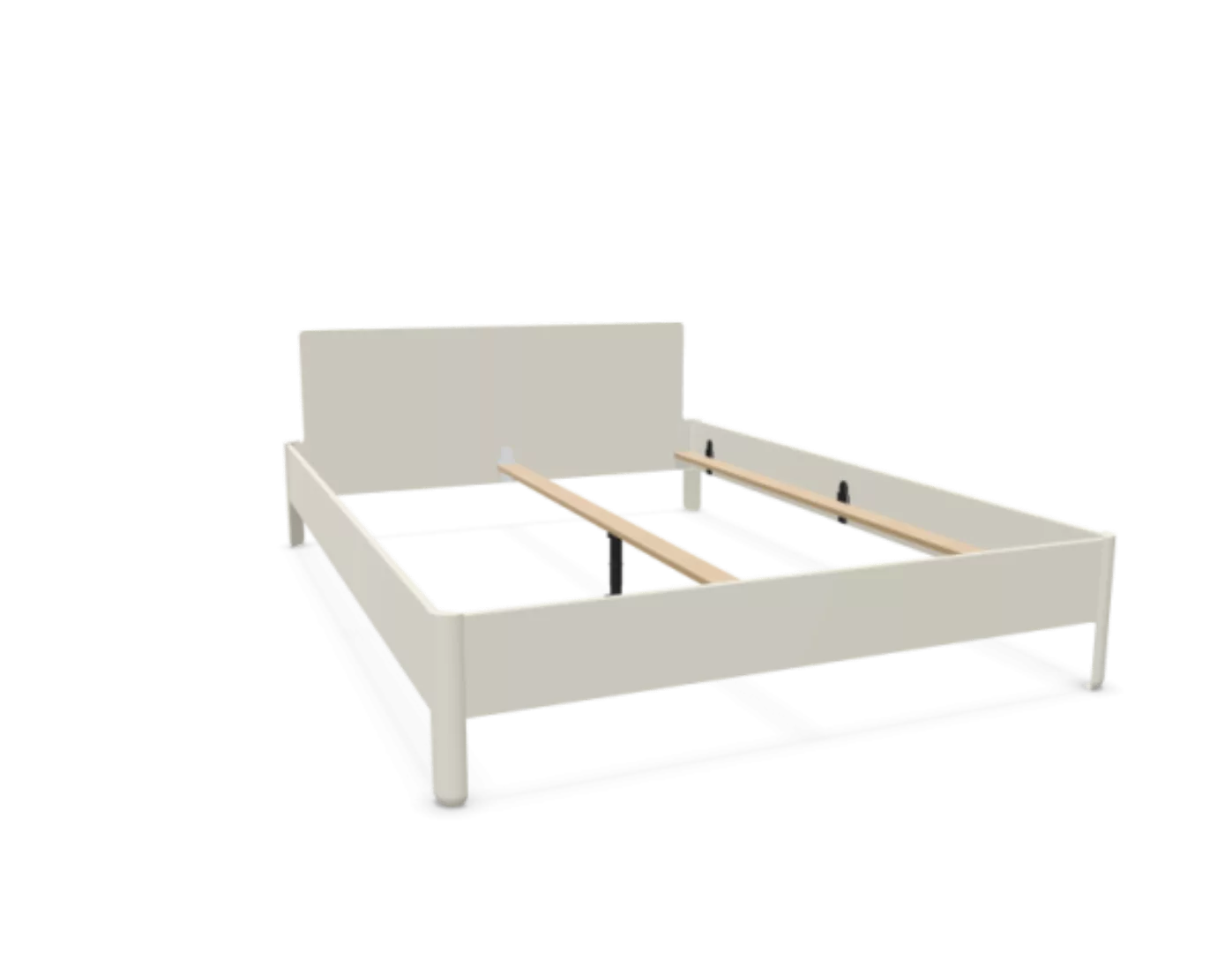 NAIT Doppelbett farbig lackiert Brillantgelb 160 x 220cm Mit Kopfteil günstig online kaufen