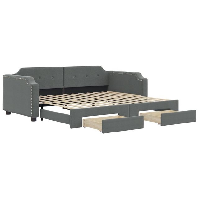 vidaXL Bett Tagesbett Ausziehbar mit Schubladen Dunkelgrau 80x200 cm Stoff günstig online kaufen