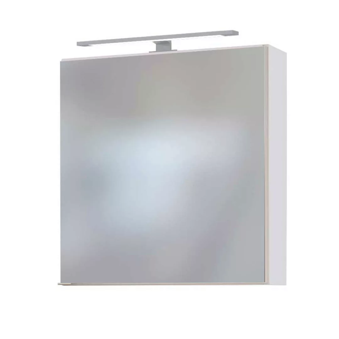 Waschplatz Set in Weiß und Wildeiche Dekor LED Beleuchtung (zweiteilig) günstig online kaufen