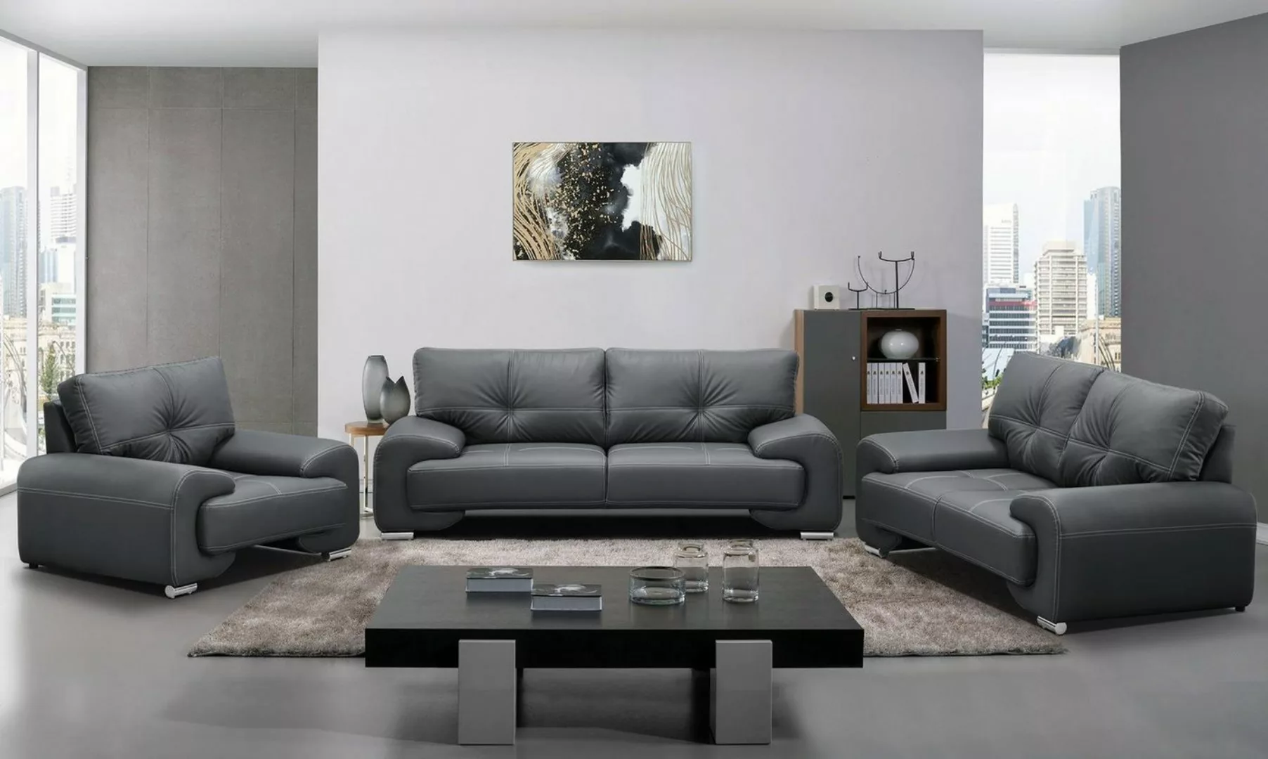 Beautysofa Big-Sofa Polstergarnitur Omega Set 3+2+1 Sofa Wohnzimmer Sofagar günstig online kaufen