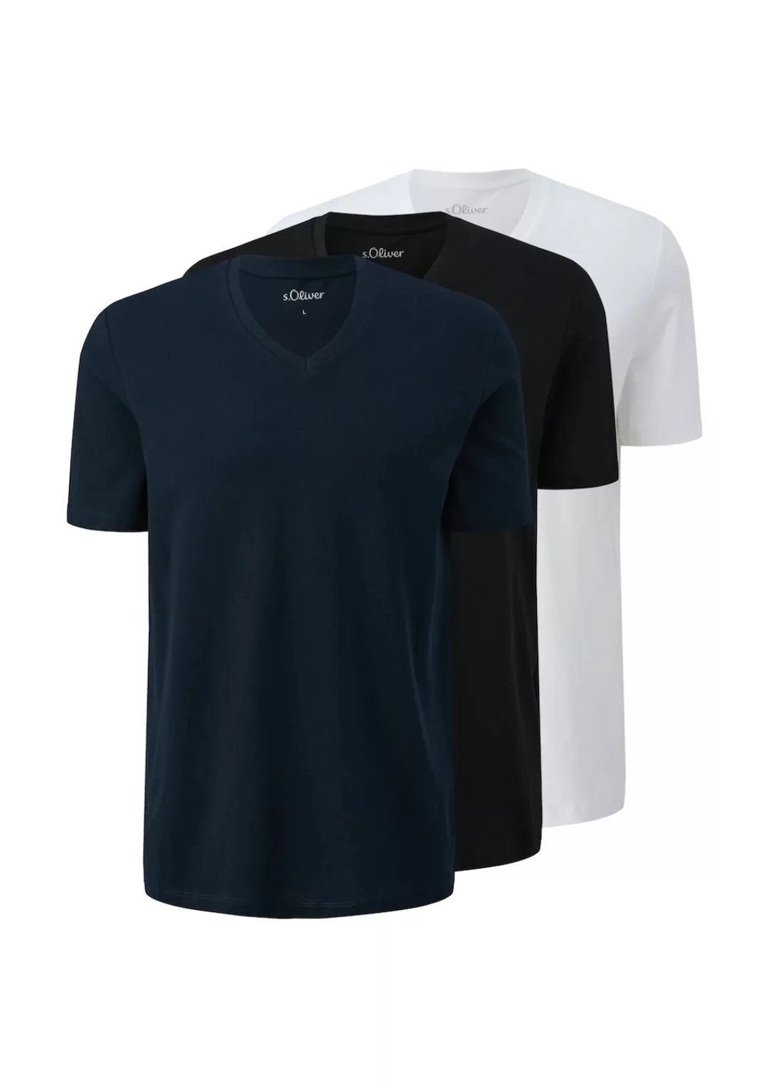 s.Oliver V-Shirt, (3 tlg.) günstig online kaufen