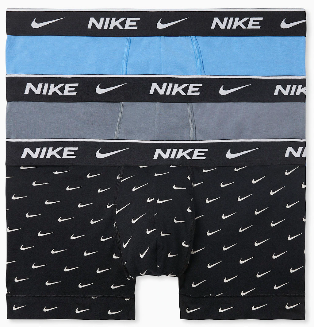 Nike - Unterhosen aus elastischer Baumwolle im 3er-Pack in Blau/Grau/Schwar günstig online kaufen