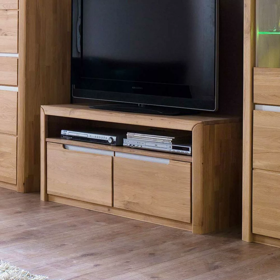 TV Anbauwand aus Wildeiche Massivholz modern (dreiteilig) günstig online kaufen