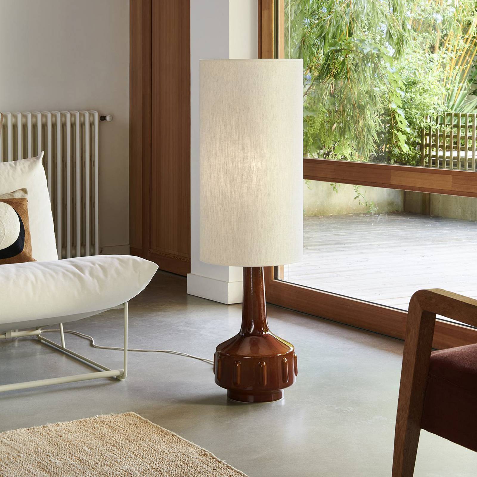 MARKET SET Stehlampe Jimmy, Höhe 121 cm, Keramik/Stoff günstig online kaufen