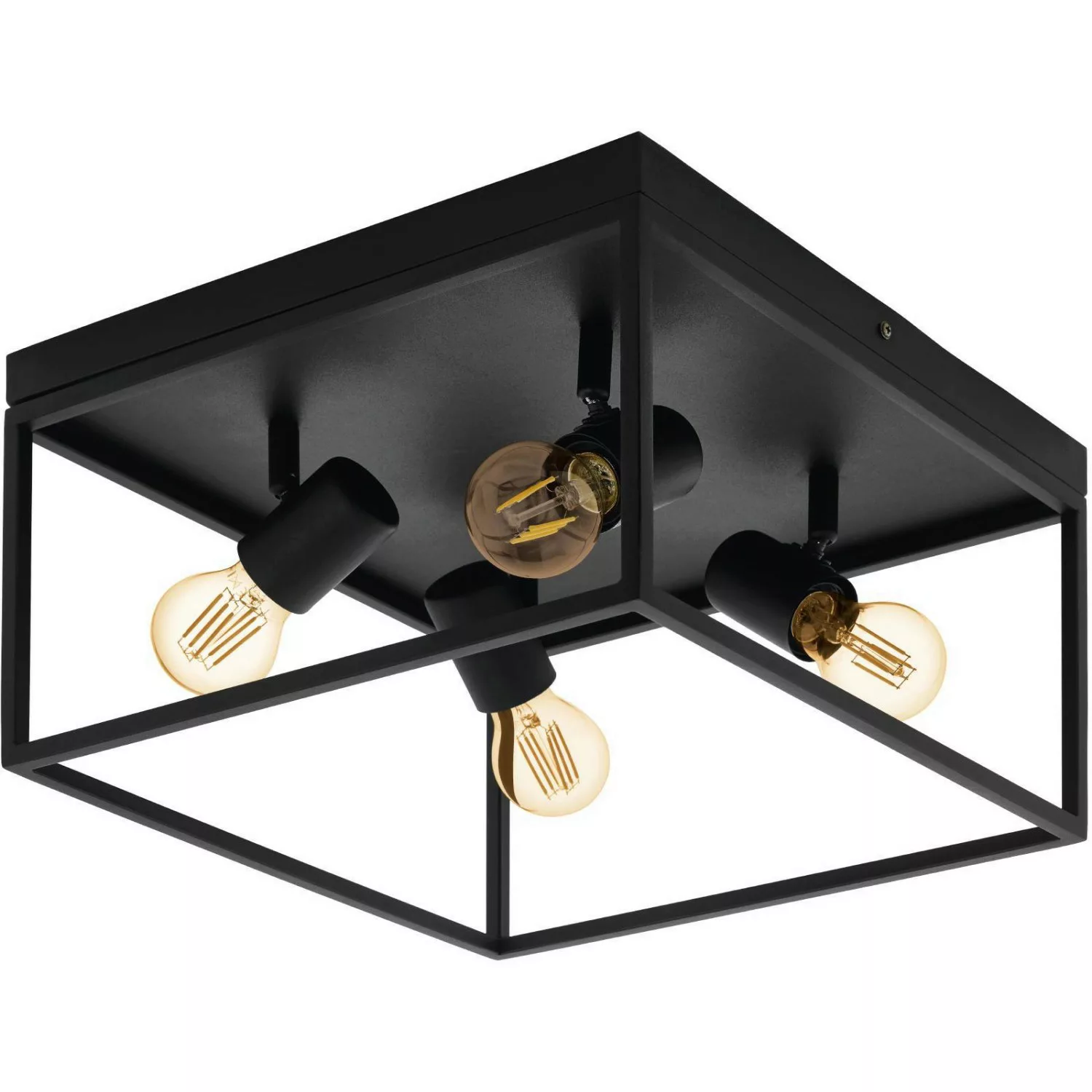 Eglo Deckenleuchte Silentina 4-flammig Schwarz E27 40W günstig online kaufen