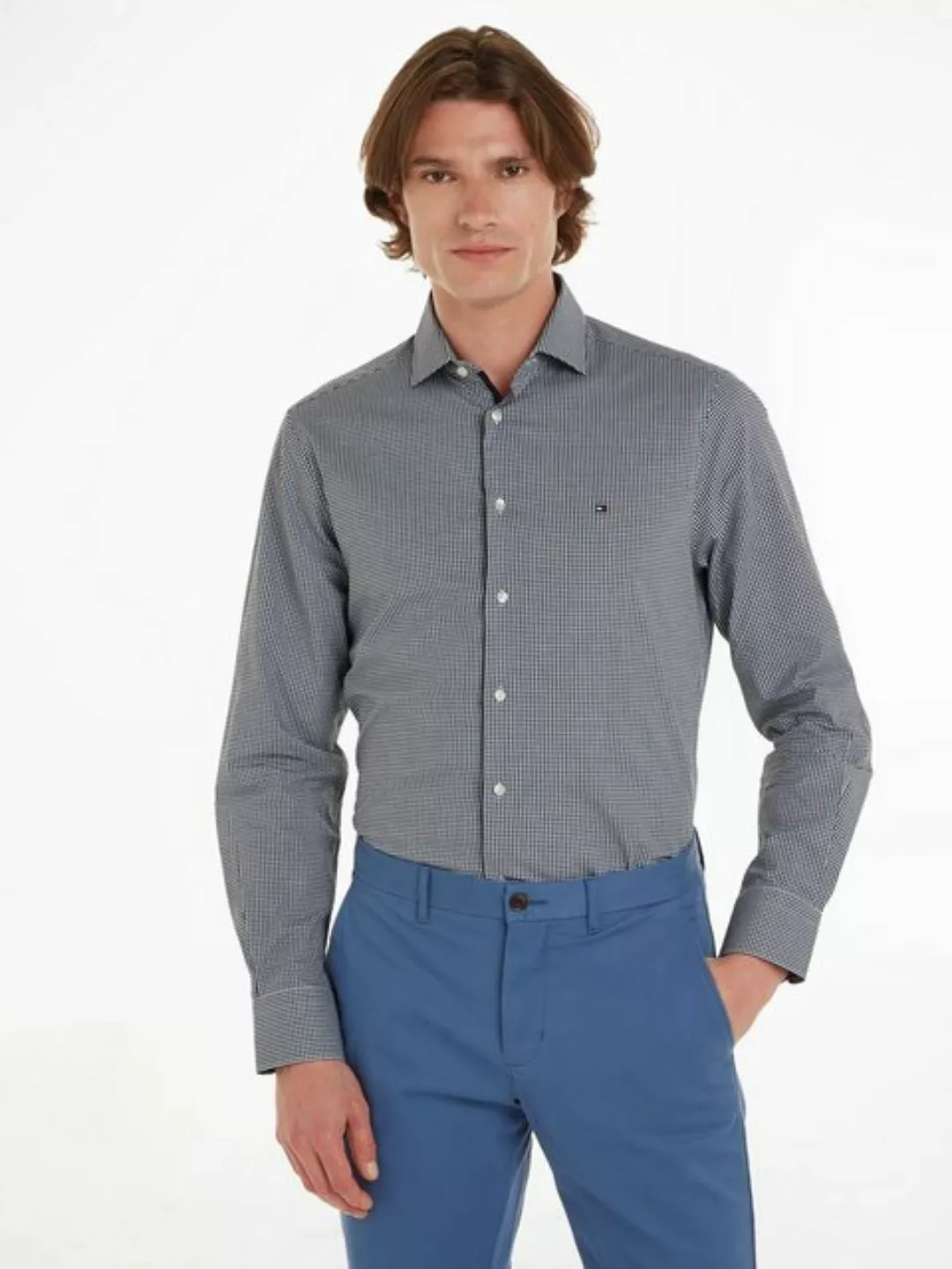 Tommy Hilfiger TAILORED Langarmhemd CL STRETCH MINI GINGHAM SF SHIRT mit To günstig online kaufen