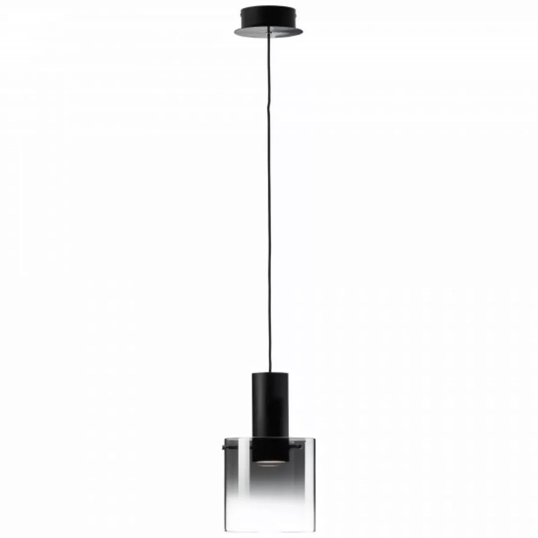 BRILLIANT BETH LED Pendelleuchte 120 cm Metall / Glas Schwarz / rauchglas günstig online kaufen