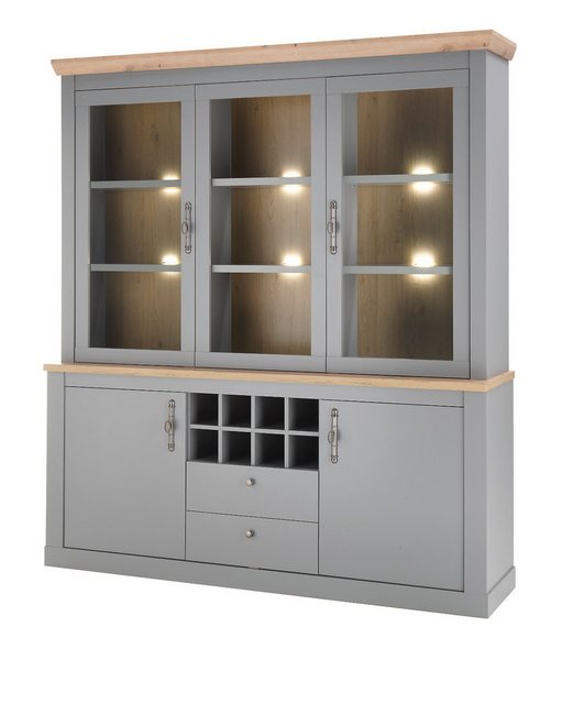 Furn.Design Buffet Rideau (Buffetschrank in grau mit Eiche Artisan, 183 x 2 günstig online kaufen