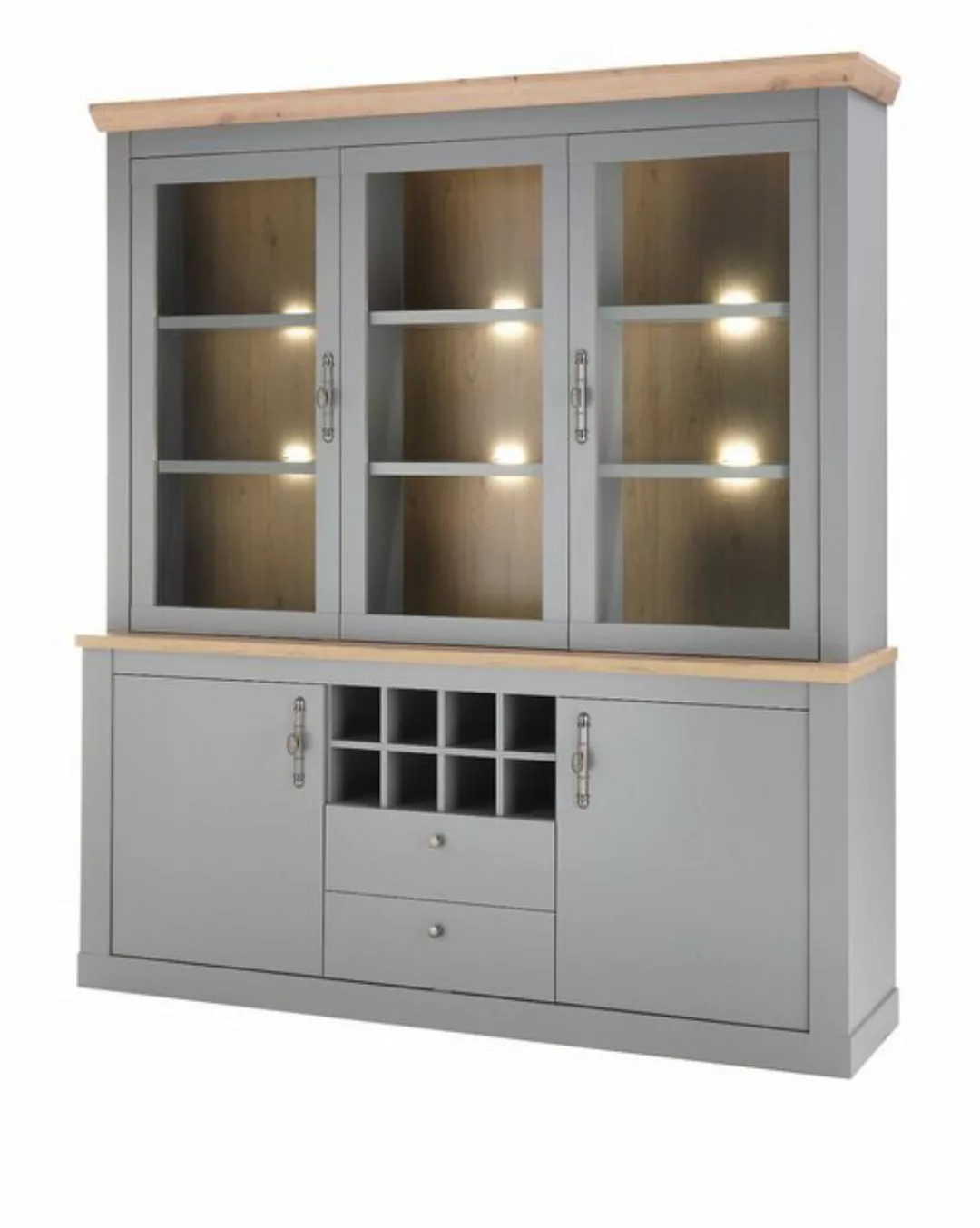 Furn.Design Buffet Rideau (Buffetschrank in grau mit Eiche Artisan, 183 x 2 günstig online kaufen