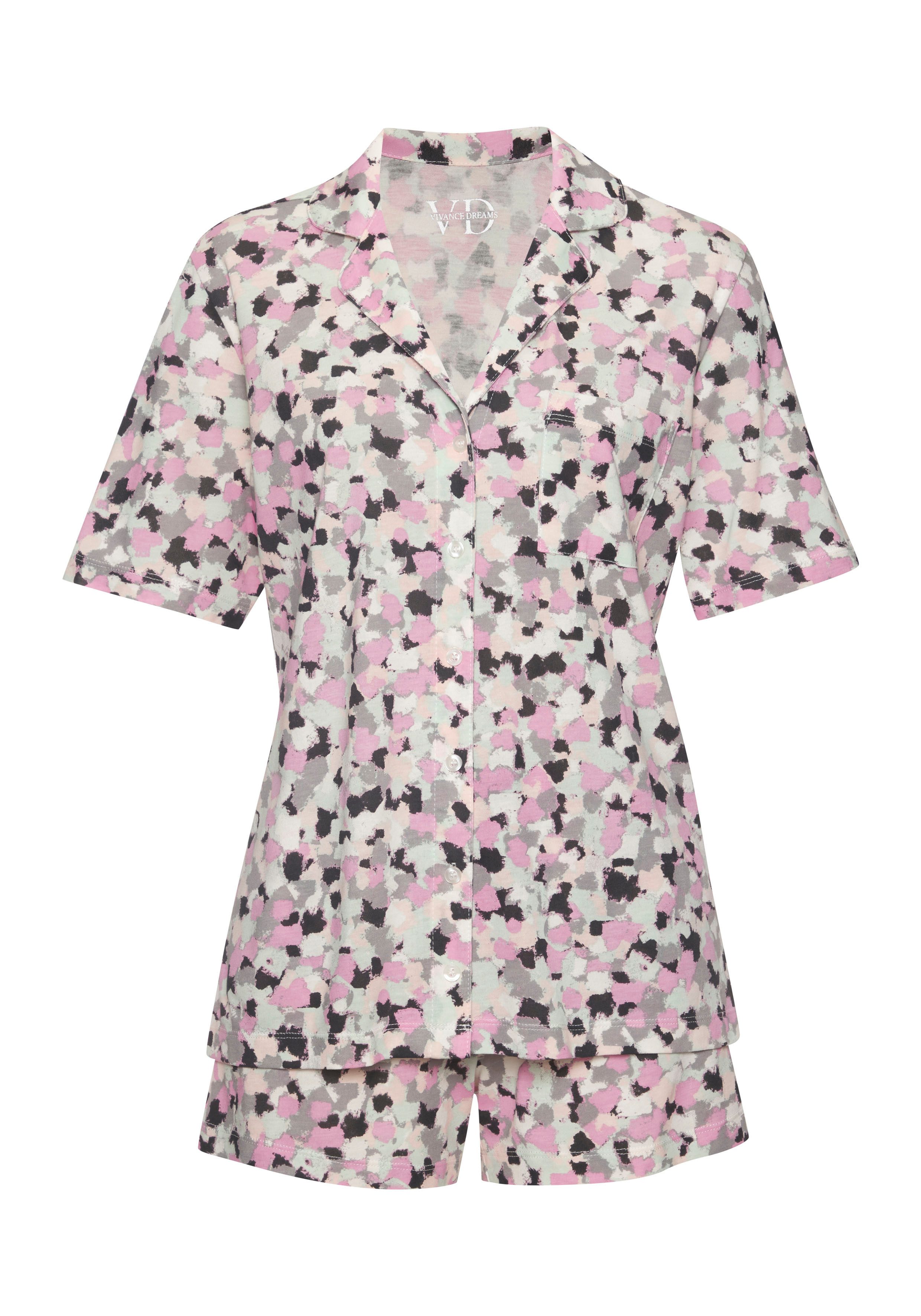 Vivance Dreams Shorty, (2 tlg.), mit Aquarell-Muster günstig online kaufen