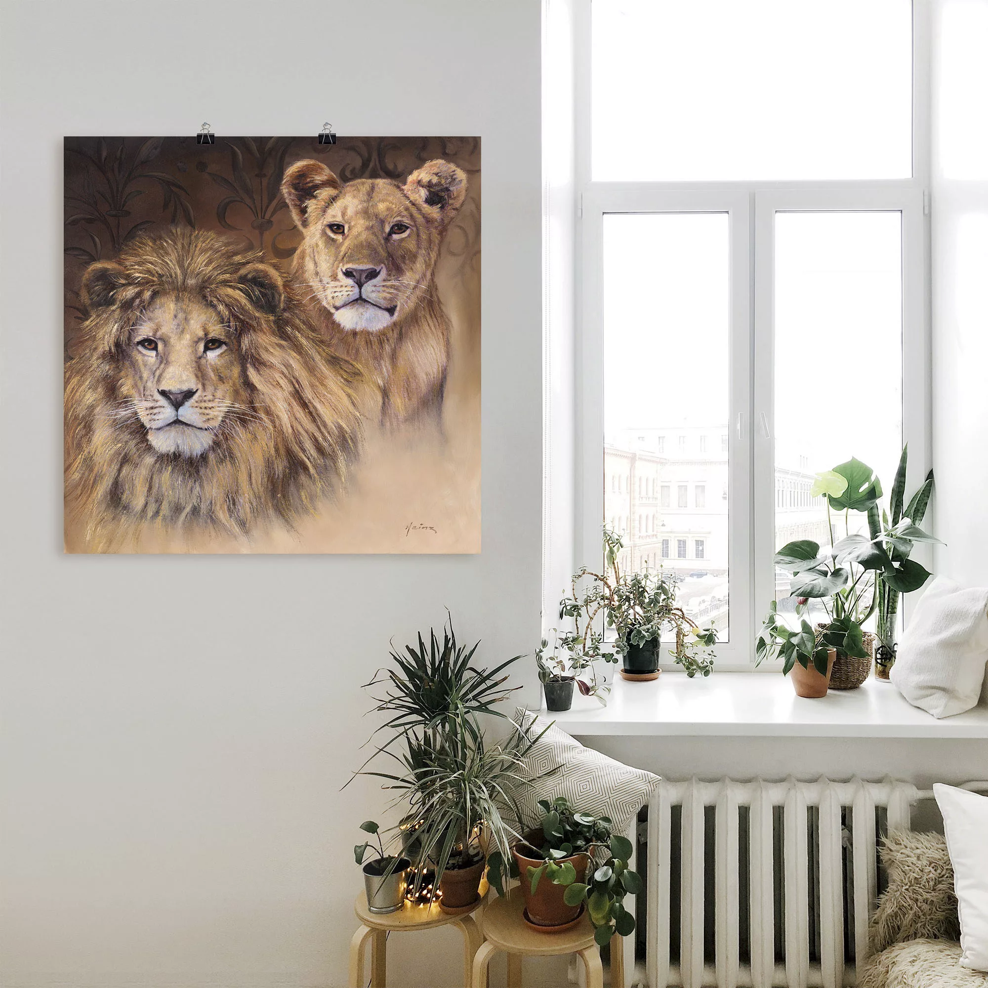 Artland Wandbild "Löwen", Wildtiere, (1 St.), als Alubild, Outdoorbild, Lei günstig online kaufen